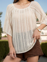Load image into Gallery viewer, Openwork Round Neck Cover-Up