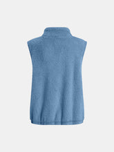 Load image into Gallery viewer, Full Size Fuzzy Zip Up Vest Coat with Pockets