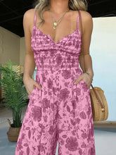 Load image into Gallery viewer, Full Size Printed Spaghetti Strap Wide Leg Jumpsuit
