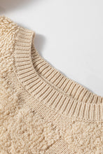 Load image into Gallery viewer, Checkered Round Neck Dropped Shoulder Sweater