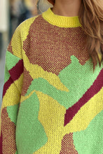 Load image into Gallery viewer, Contrast Round Neck Long Sleeve Sweater