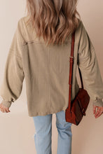 Load image into Gallery viewer, Waffle-Knit Collared Neck Long Sleeve Shacket