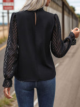 Load image into Gallery viewer, Mock Neck Flounce Sleeve Blouse