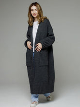 Load image into Gallery viewer, Pocketed Open Front Dropped Shoulder Cardigan