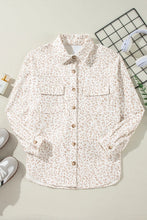 Load image into Gallery viewer, Leopard Collared Neck Dropped Shoulder Jacket