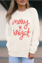 Load image into Gallery viewer, MERRY &amp; BRIGHT Round Neck Sweater