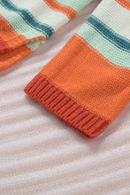 Load image into Gallery viewer, Contrast Striped Turtleneck Dropped Shoulder Sweater