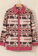 Load image into Gallery viewer, Geometric Button Up Corduroy Trim Jacket