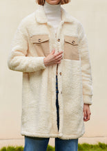 Load image into Gallery viewer, Collared Neck Long Sleeve Longline Teddy Jacket