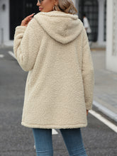 Load image into Gallery viewer, Fuzzy Zip Up Long Sleeve Hooded Jacket