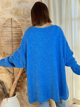 Load image into Gallery viewer, Peace Graphic V-Neck Long Sleeve Sweater