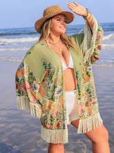 Load image into Gallery viewer, Plus Size Fringe Open Front Cover-Up