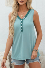 Load image into Gallery viewer, Textured Striped V-Neck Tank