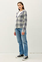 Load image into Gallery viewer, Be Cool Plaid Long Sleeve Sweater Jacket with Front Patch Pockets