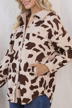 Load image into Gallery viewer, Cow Print Button Up Corduroy Shacket