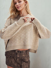 Load image into Gallery viewer, Slit Round Neck Long Sleeve Sweater