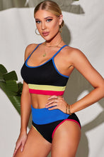 Load image into Gallery viewer, Color Block Spaghetti Strap Two-Piece Swim Set