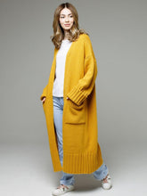 Load image into Gallery viewer, Pocketed Open Front Dropped Shoulder Cardigan