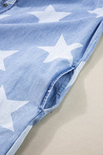 Load image into Gallery viewer, Raw Hem Star Short Sleeve Denim Dress