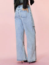 Load image into Gallery viewer, Studded Star Straight Jeans with Pockets