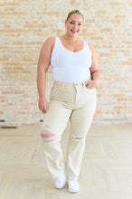 Load image into Gallery viewer, Selena High Rise Distressed 90's Straight Jeans in Bone