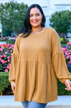 Load image into Gallery viewer, Melrose Ribbed Knit Raglan Tunic In Mustard