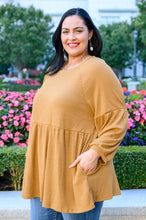 Load image into Gallery viewer, Melrose Ribbed Knit Raglan Tunic In Mustard