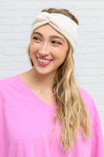 Load image into Gallery viewer, Velvet Twist Headband In Ivory