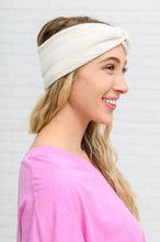 Load image into Gallery viewer, Velvet Twist Headband In Ivory