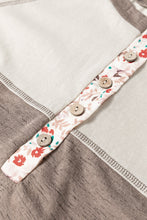 Load image into Gallery viewer, Floral Half Button Long Sleeve T-Shirt