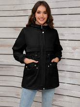 Load image into Gallery viewer, Drawstring Long Sleeve Hooded Jacket