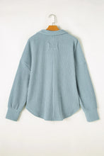 Load image into Gallery viewer, Plus Size Textured Johnny Collar Long Sleeve Sweatshirt