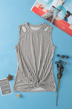 Load image into Gallery viewer, Cutout Striped Round Neck Tank