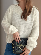 Load image into Gallery viewer, Collared Neck Long Sleeve Sweater