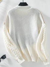 Load image into Gallery viewer, Contrast Round Neck Long Sleeve Sweater