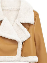 Load image into Gallery viewer, Collared Neck Long Sleeve Plush Cropped Jacket