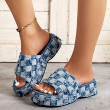 Load image into Gallery viewer, Plaid PU Leather Platform Sandals