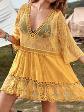 Load image into Gallery viewer, Lace Detail Plunge Cover-Up Dress