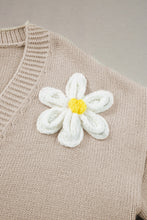 Load image into Gallery viewer, Flower Dropped Shoulder Long Sleeve Cardigan