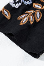 Load image into Gallery viewer, Embroidered V-Neck Three-Quarter Sleeve Blouse