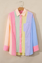 Load image into Gallery viewer, Striped Collared Neck Long Sleeve Shirt