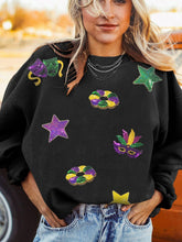 Load image into Gallery viewer, Sequin Round Neck Long Sleeve Sweatshirt