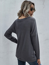 Load image into Gallery viewer, Perfee Waffle-Knit Surplice Long Sleeve Top