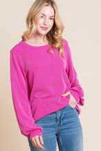 Load image into Gallery viewer, BOMBOM Long Sleeve Curved Hem Ribbed T-Shirt