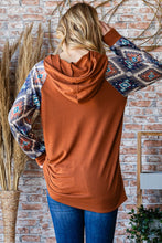 Load image into Gallery viewer, Heimish Full Size Half Button Printed Long Sleeve Hooded Top