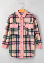 Load image into Gallery viewer, Fuzzy Plaid Corduroy Patchwork Shacket