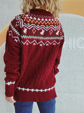 Load image into Gallery viewer, Cable-Knit Mock Neck Long Sleeve Sweater