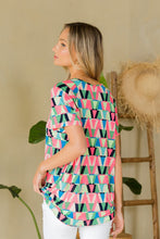 Load image into Gallery viewer, Sew In Love Full Size Geometric Round Neck Top