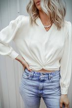 Load image into Gallery viewer, Textured V-Neck Long Sleeve Blouse