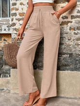 Load image into Gallery viewer, Tied High Waist Wide Leg Pants with Pockets